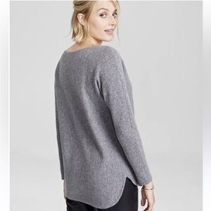 Charter Club XL Cashmere Luxury Wide Neck Gray Sweater Minimalist